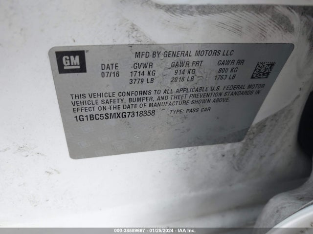 Chevrolet Cruze Ls Auto 2016 1G1BC5SMXG7318358 Image 9