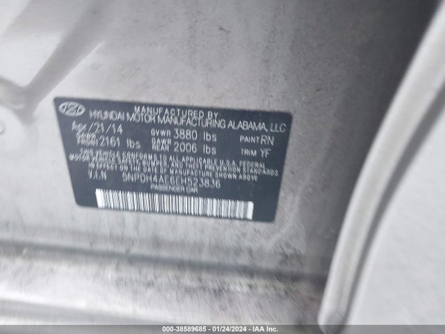 Hyundai ELANTRA SE 2014 5NPDH4AE6EH523836 Image 9