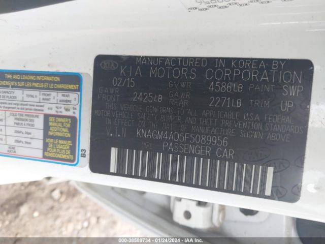KNAGM4AD5F5089956 KIA OPTIMA HYBRID