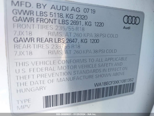 WA1BECF3XK1081352 Audi Q3 2.0t Premium