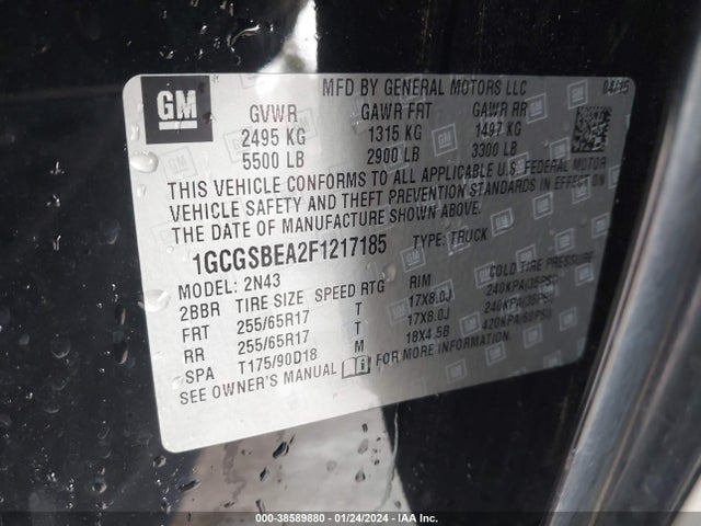 Chevrolet Colorado Lt 2015 1GCGSBEA2F1217185 Image 9