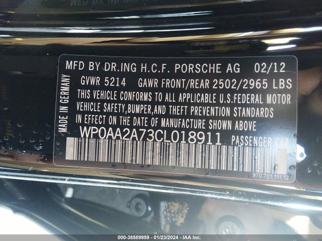 2012 PORSCHE PANAMERA WP0AA2A73CL018911 Photo 8