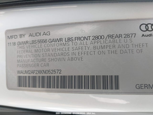 WAUM2AF2XKN052572 Audi A6 55 Premium