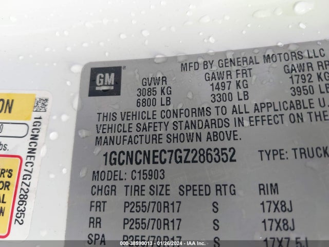Chevrolet Silverado 1500 Wt 2016 1GCNCNEC7GZ286352 Image 9