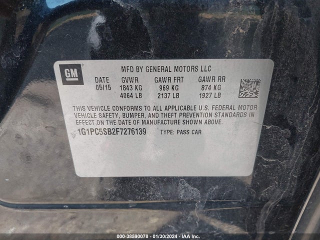 Chevrolet Cruze 1lt Auto 2015 1G1PC5SB2F7276139 Image 9