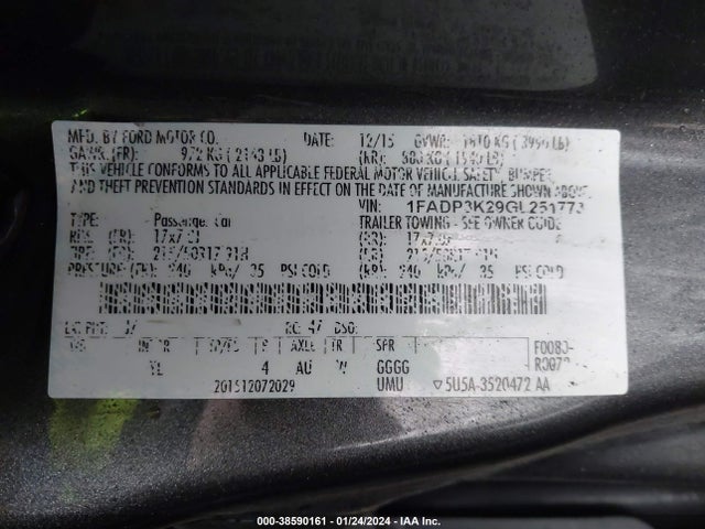 Ford FOCUS SE 2016 1FADP3K29GL251773 Image 9