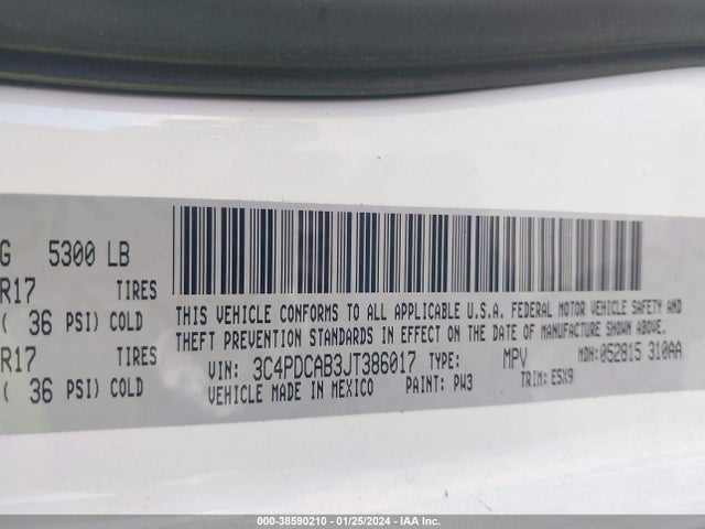 Dodge JOURNEY SE 2018 3C4PDCAB3JT386017 Image 9