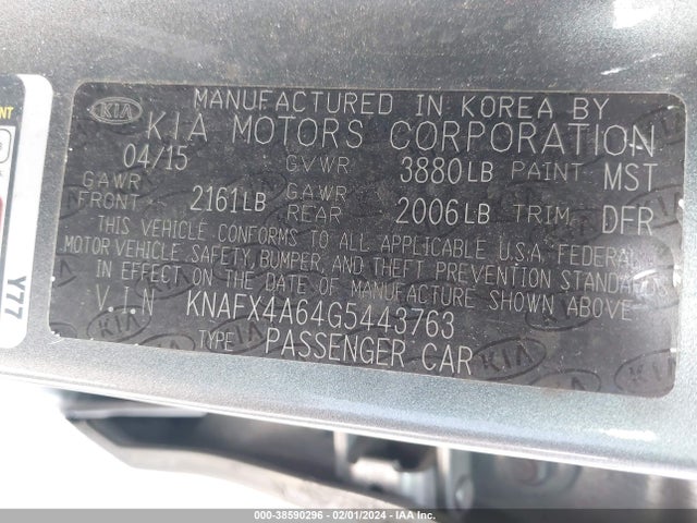 KIA FORTE LX 2016 KNAFX4A64G5443763 Image 9