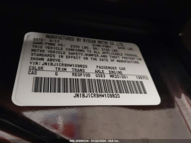 JN1BJ1CR9HW109820 Nissan Rogue Sport Sv