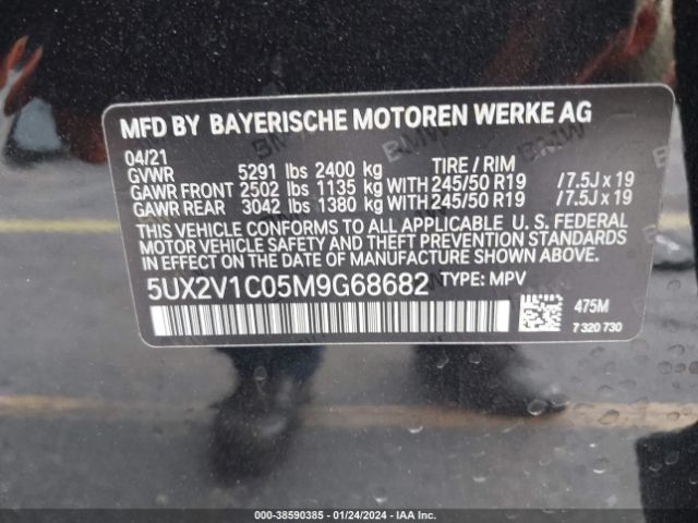 5UX2V1C05M9G68682 BMW X4 Xdrive30i
