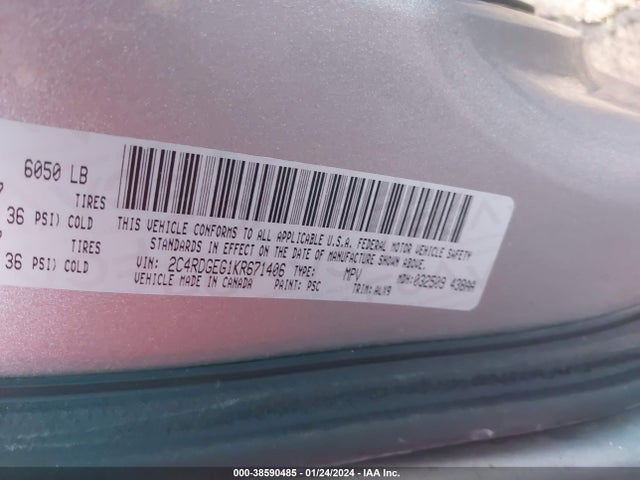 2C4RDGEG1KR671406 Dodge Grand Caravan