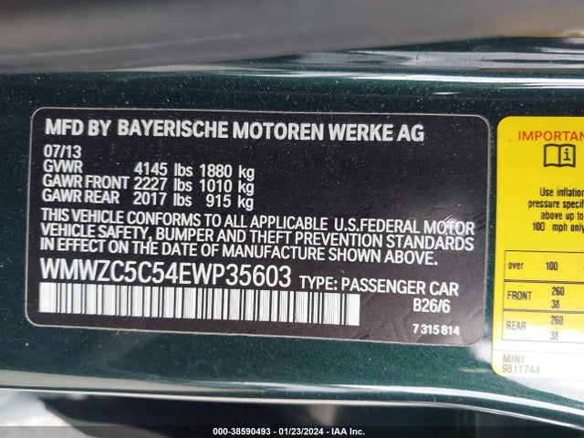 2014 MINI COUNTRYMAN WMWZC5C54EWP35603 Photo 8