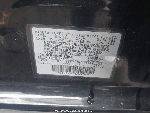 Nissan Versa 1.6 Sv 2015 3N1CN7AP0FL922009 Image 9