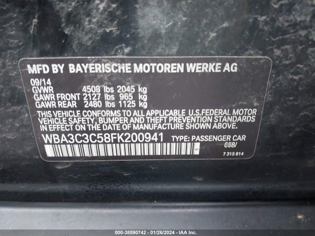 BMW 320i Xdrive 2015 WBA3C3C58FK200941 Image 9