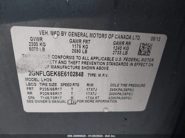 Chevrolet Equinox 2lt 2014 2GNFLGEK6E6102848 Image 9