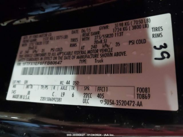 1FTFX1EF6FFB80647 Ford F-150 Xlt