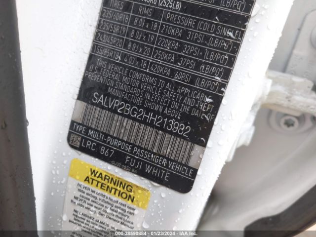 SALVP2BG2HH213982 Land Rover Range Rover Evoque Se/se Premium