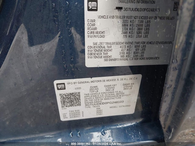 GMC Sierra 1500 4wd  Short Box Slt 2023 3GTUUDED0PG248103 Image 9