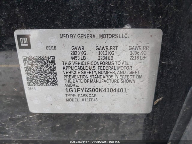 Chevrolet BOLT EV LT 2019 1G1FY6S00K4104401 Image 9