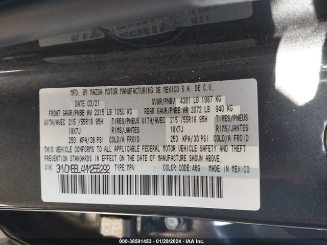 Продаж на аукціоні авто 2021 Mazda Cx-30 Select, vin: 3MVDMBBL4MM255292, номер лоту: 38591453