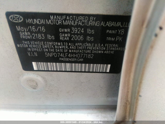 Hyundai ELANTRA SE 2017 5NPD74LF4HH077182 Image 9