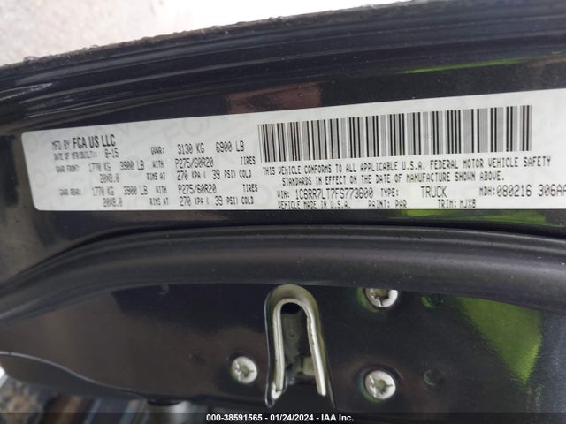 RAM 1500 Big Horn 2015 1C6RR7LT7FS773600 Image 9