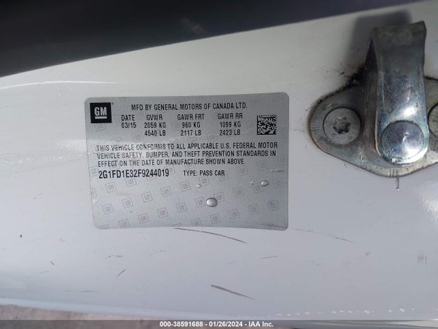 Chevrolet Camaro 1lt 2015 2G1FD1E32F9244019 Image 9