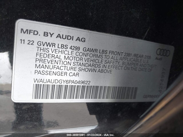 WAUAUDGY6PA049622 Audi A3 Premium 40 Tfsi Front-wheel Drive S Tronic