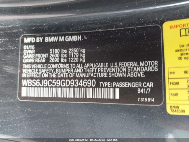 WBS6J9C59GD934690 BMW M6