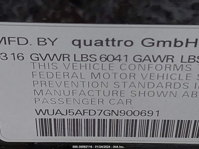 2016 AUDI S8 WUAJ5AFD7GN900691 Photo 8