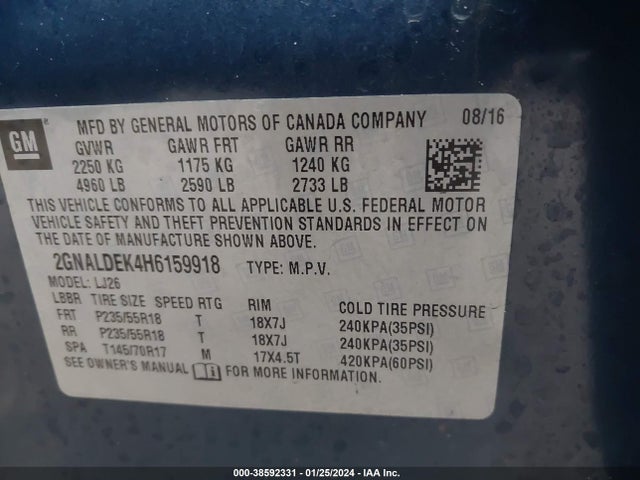 Chevrolet Equinox Premier 2017 2GNALDEK4H6159918 Image 9