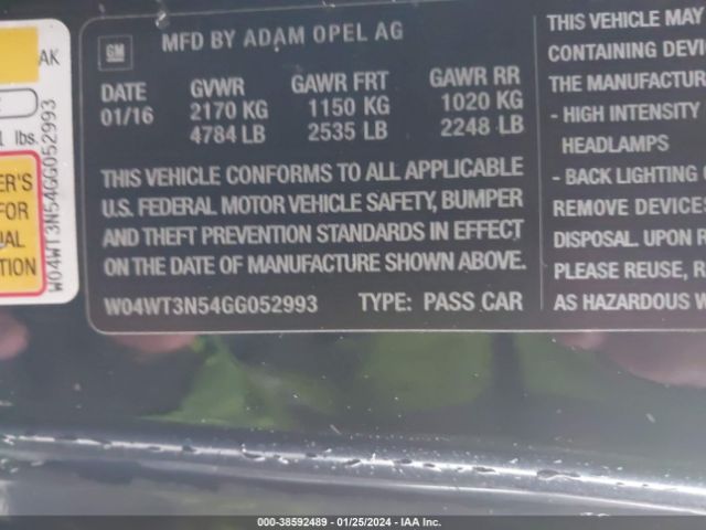 W04WT3N54GG052993 Buick Cascada Premium