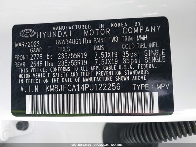 2023 HYUNDAI TUCSON HYBRID SEL CONVENIENCE VIN: KM8JFCA14PU122256