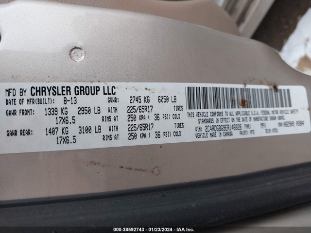 Dodge Grand Caravan Avp/se 2014 2C4RDGBG9ER146828 Image 9