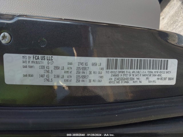 Dodge Grand Caravan Se 2017 2C4RDGBG0HR819204 Image 9