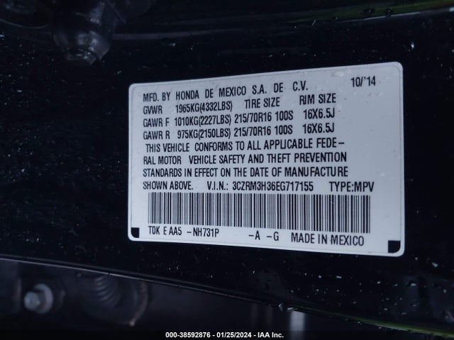 Honda CR-V LX 2014 3CZRM3H36EG717155 Image 9