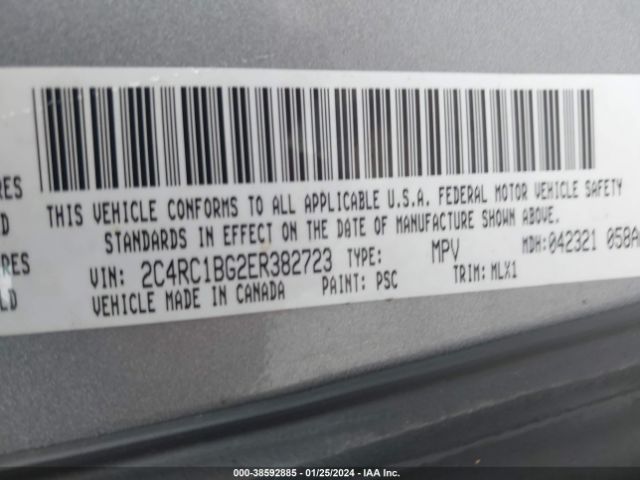 2C4RC1BG2ER382723 Chrysler Town & Country Touring