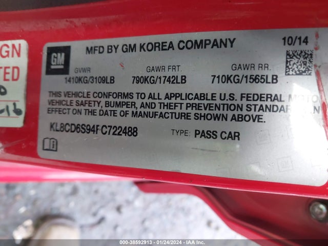 Chevrolet Spark 1lt Cvt 2015 KL8CD6S94FC722488 Image 9