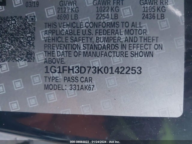 Chevrolet CAMARO 2SS 2019 1G1FH3D73K0142253 Image 9