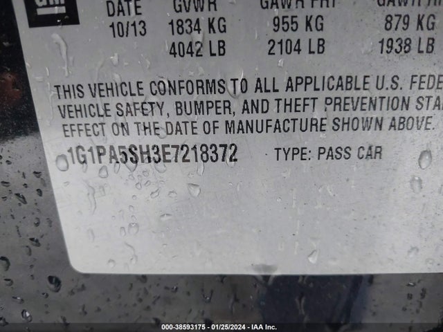 Chevrolet Cruze Ls Auto 2014 1G1PA5SH3E7218372 Image 9