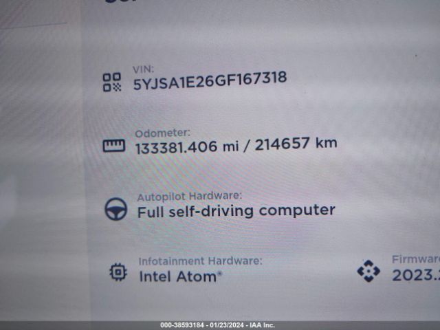 5YJSA1E26GF167318 Tesla Model S 60d/70d/75d/85d/90d