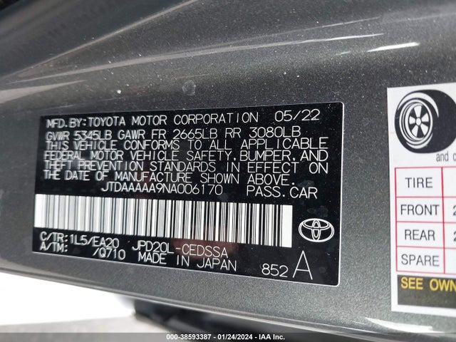 Toyota Mirai Xle 2022 JTDAAAAA9NA006170 Image 9