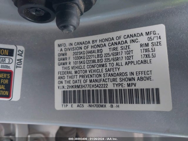 Honda Cr-v Ex-l 2014 2HKRM3H77EH542222 Image 9
