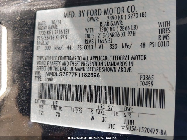 Ford Transit Connect Xlt 2015 NM0LS7F77F1182896 Image 9