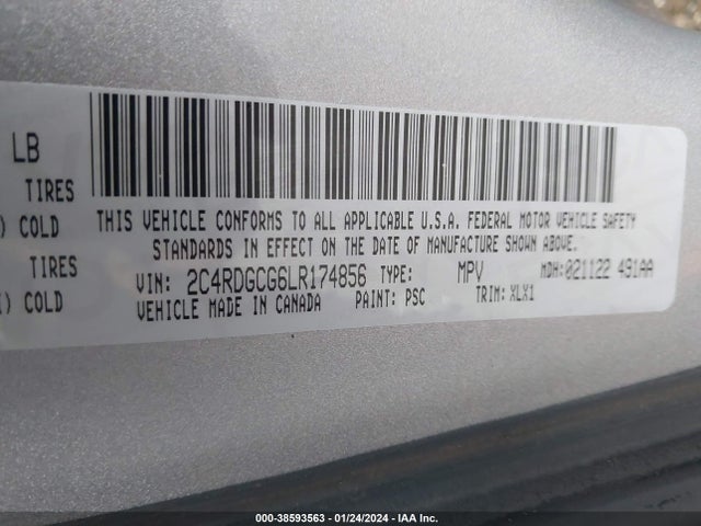 Dodge Grand Caravan Sxt 2020 2C4RDGCG6LR174856 Image 9