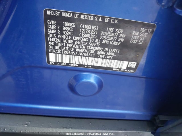 Honda HR-V EX 2018 3CZRU6H57JM706311 Image 9