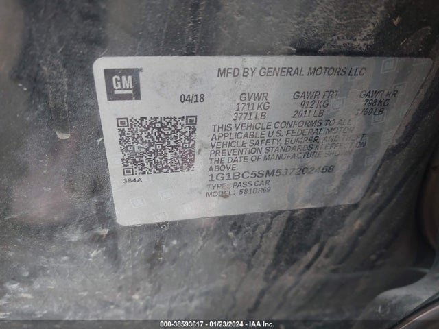 Chevrolet Cruze Ls Auto 2018 1G1BC5SM5J7202458 Image 9
