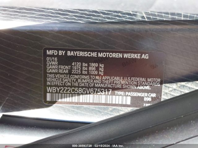 WBY2Z2C58GV675317 BMW I8