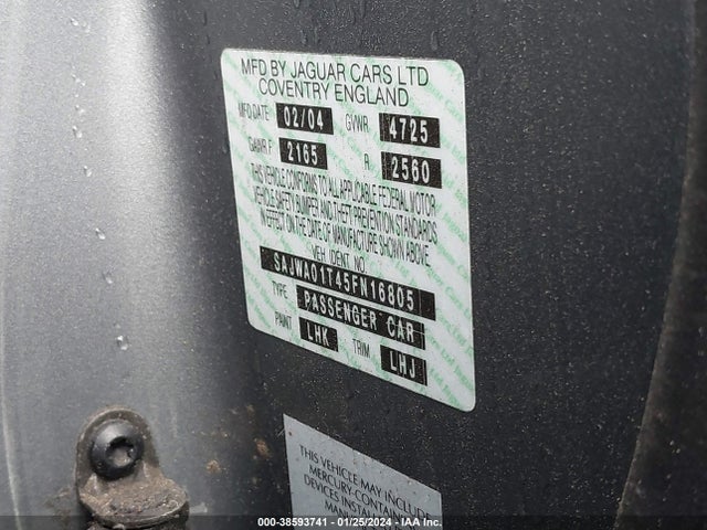 2005 JAGUAR S-TYPE SAJWA01T45FN16805 Photo 8