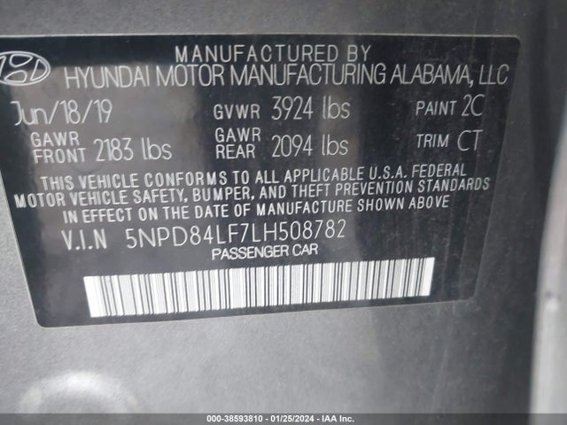 Hyundai mpi nu 2020 5NPD84LF7LH508782 Image 21
